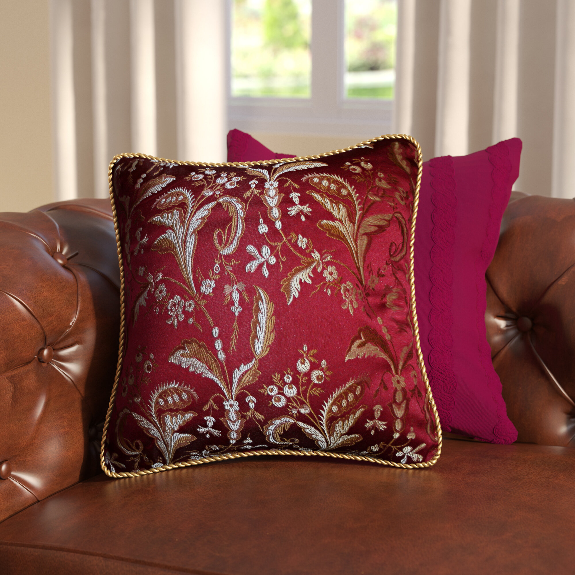 maroon throw pillow