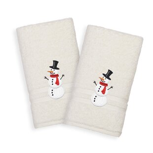 Christmas  Hand towels 2 New Avanti  Snowmen Ivory 
