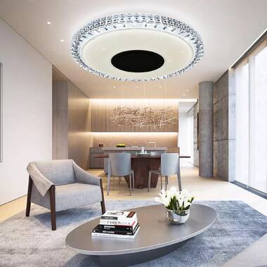 36W LED Fixture Ceiling Light Lamp Modern Round Surface Mount Lobby Room White 