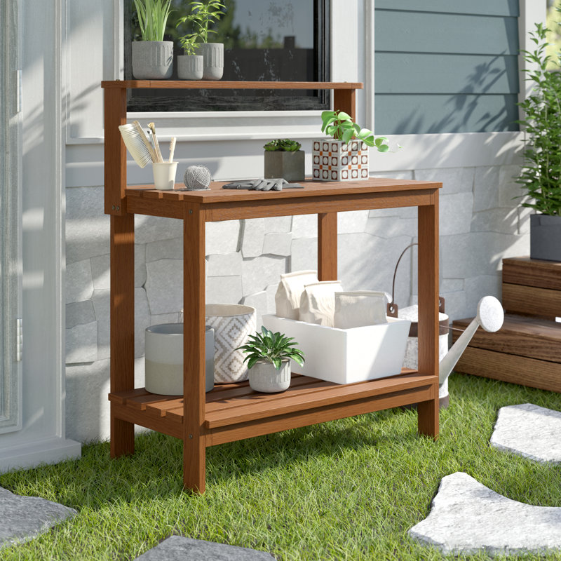 Sol 72 Outdoor Aanya Hardwood Dark Red Meranti Potting Bench