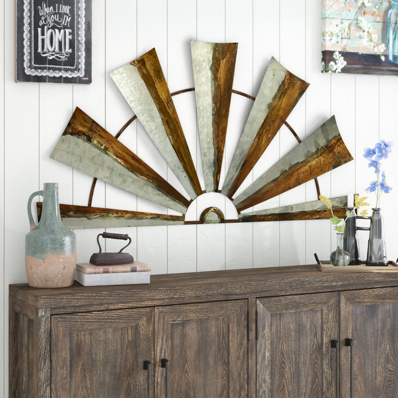 Gracie Oaks Rustic Three Dimensional Half Metal Windmill Blades Gracie Oaks Rustic Three Dimensional