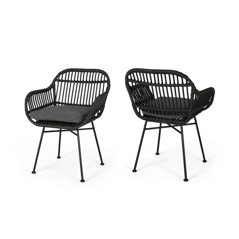 Bungalow Rose Maspeth Outdoor Woven Patio Chair With Cushion Reviews Wayfair