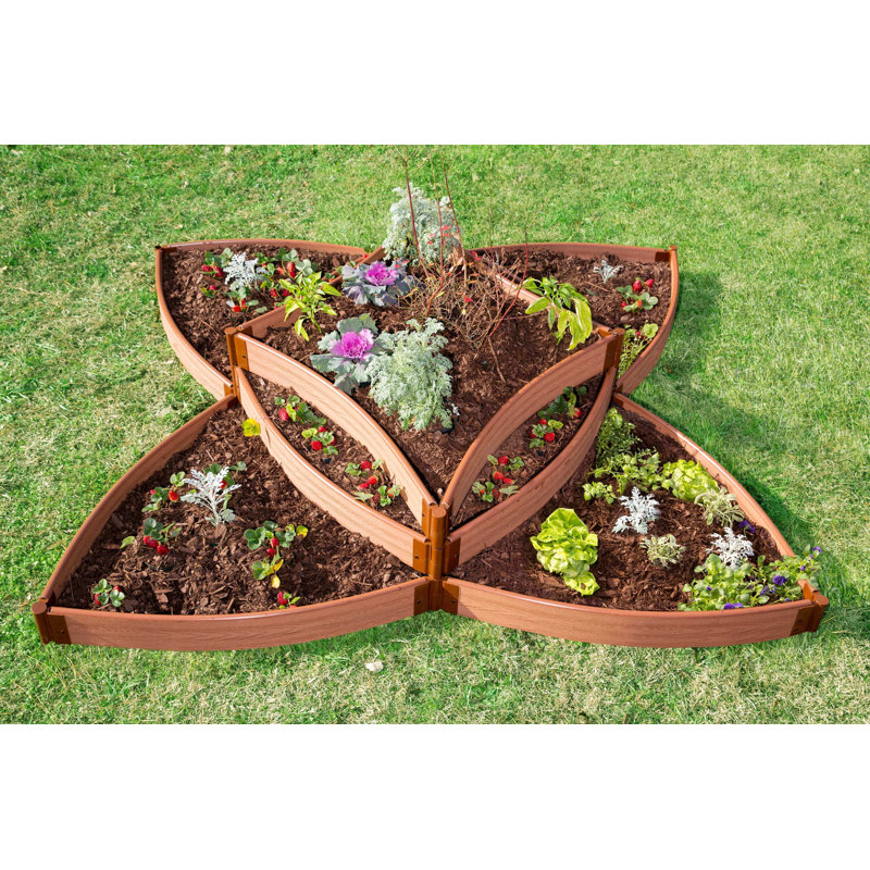 Frame It All Tool Free Classic Sienna One Inch Series Versailles Sunburst 8 Ft X 8 Ft Composite Raised Garden Wayfair