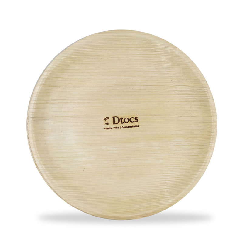 Dtocs Palm Leaf Plate Pack 10 Inch Round 50 Compostable Disposable Dinnerware For Weddings Birthday Camping Wayfair Ca