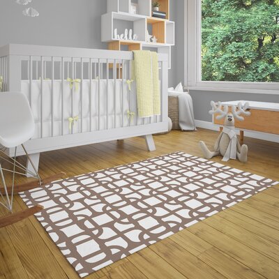 Snaresbrook Geometric Brown Area Rug Ebern Designs Rug Size: Rectangle 5' x 7'