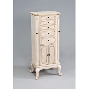 Go to store & view more images One Allium Way Ringwala Free Standing Jewelry Armoire with Mirror