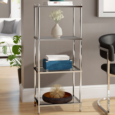 Carolina 43" H x 17.7" W Steel Etagere Bookcase
