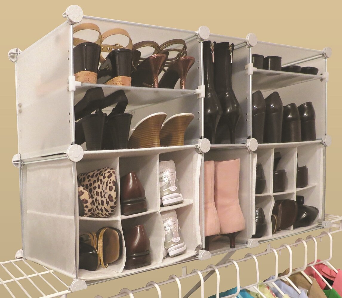 Rebrilliant Modular 4 Tier And 14 Compartment 22 Pair Shoe Rack Reviews Wayfair