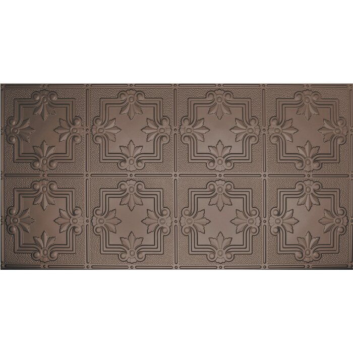 Glue Up Fleur De Lis Pattern 2 X 4 Tin Ceiling Tile In Bronze