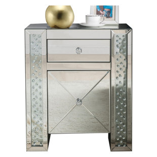 Go to store & view more images Kateri Mirrored 1 Drawer Nightstand by House of Hampton