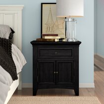 30 tall black nightstand