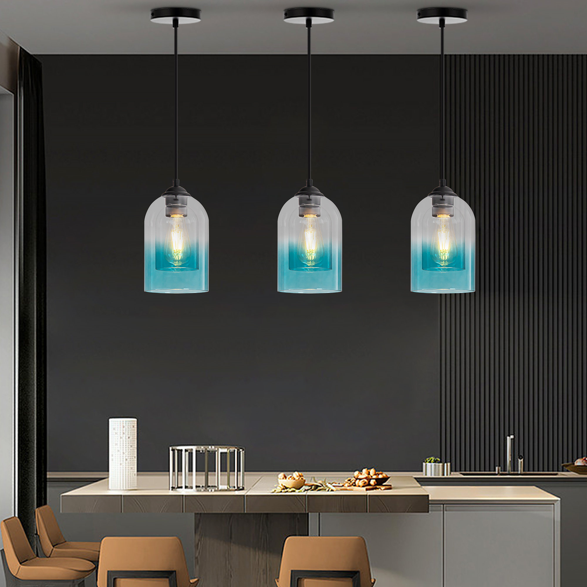 Longshore Tides Aneeq 3Pack Pendant Lighting for Kitchen Island