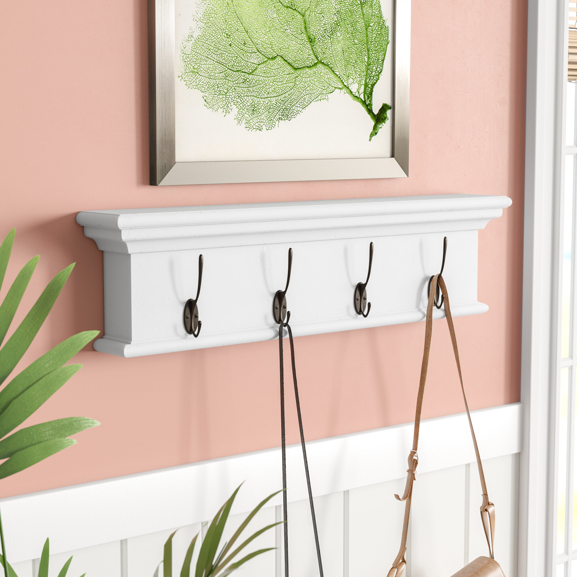 small coat rack with shelf