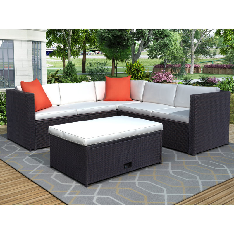 Latitude Run Patio Furniture Sets With 4 Pieces Outdoor Rattan