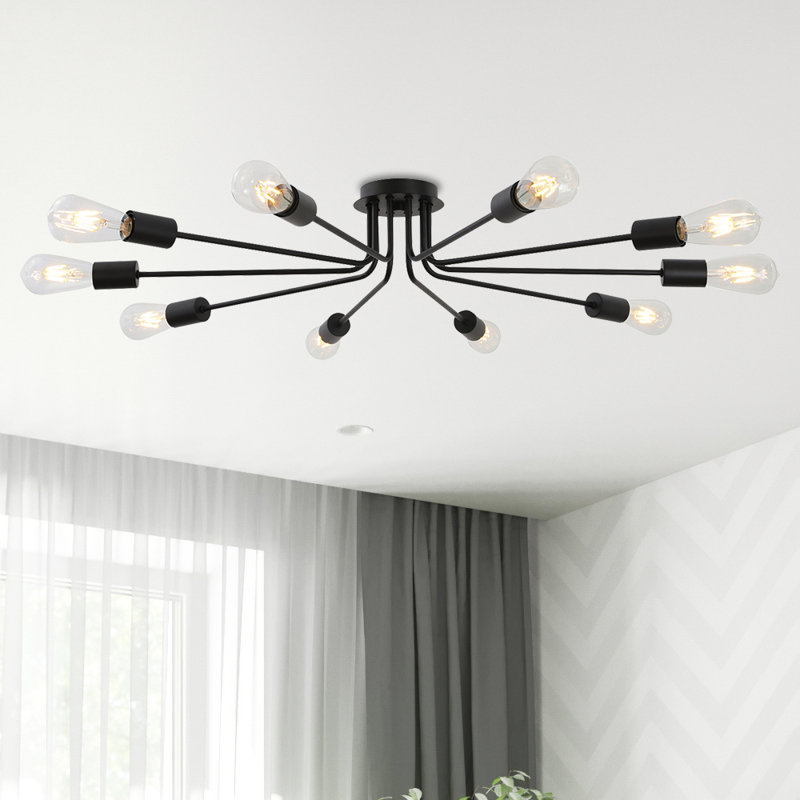 black sputnik flush mount
