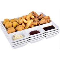 PULABO Divided Dinner Plate Ration Divided Plate Round Divided Breakfast Plate Divided Dinner Tray for Homes Restaurants Deft Processed