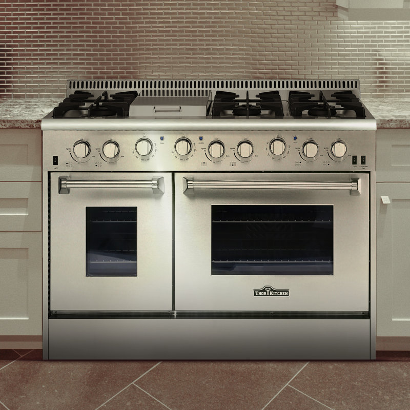 Thorkitchen Professional 48 Free Standing Natural Gas Range With Professional 48 Free Standing Natural Gas Range With Griddle