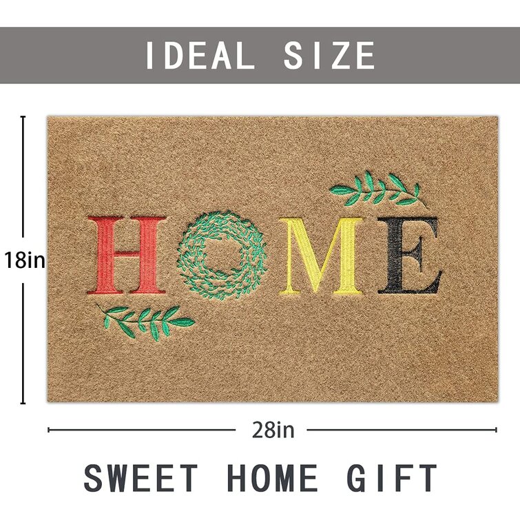 Welcome Mat for Front Door Home Doormats Outdoor Entrance Indoor Non Slip Rubber Back Entryway Door Mat for Outside Entry Fall Brown Shoes Mats 