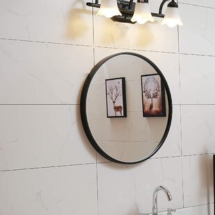 27.5” Wall Mirror Round Mirror Living Room & Entryway Wall-Mounted Mirror for Bedroom Bathroom 1.4” Metal Frame Vanity Mirror 27.5 Black 