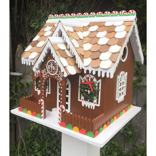 Home Bazaar Holiday Offering Series Candy Cottage 10 In X 10 In X 10 In Birdhouse