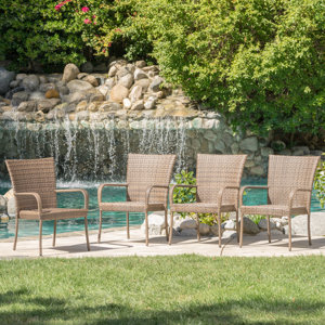 Kaelyn Outdoor Wicker Armchair (Set of 4)