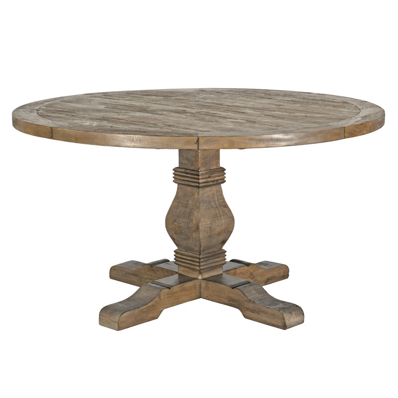 Rustic Wood Farmhouse Round Dining Table #farmhouse #farmtable #diningtable #roundtable