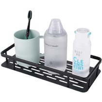 Suction Cup Shower Caddy Plastic Clear Storage Shelf toothpaste shampoo