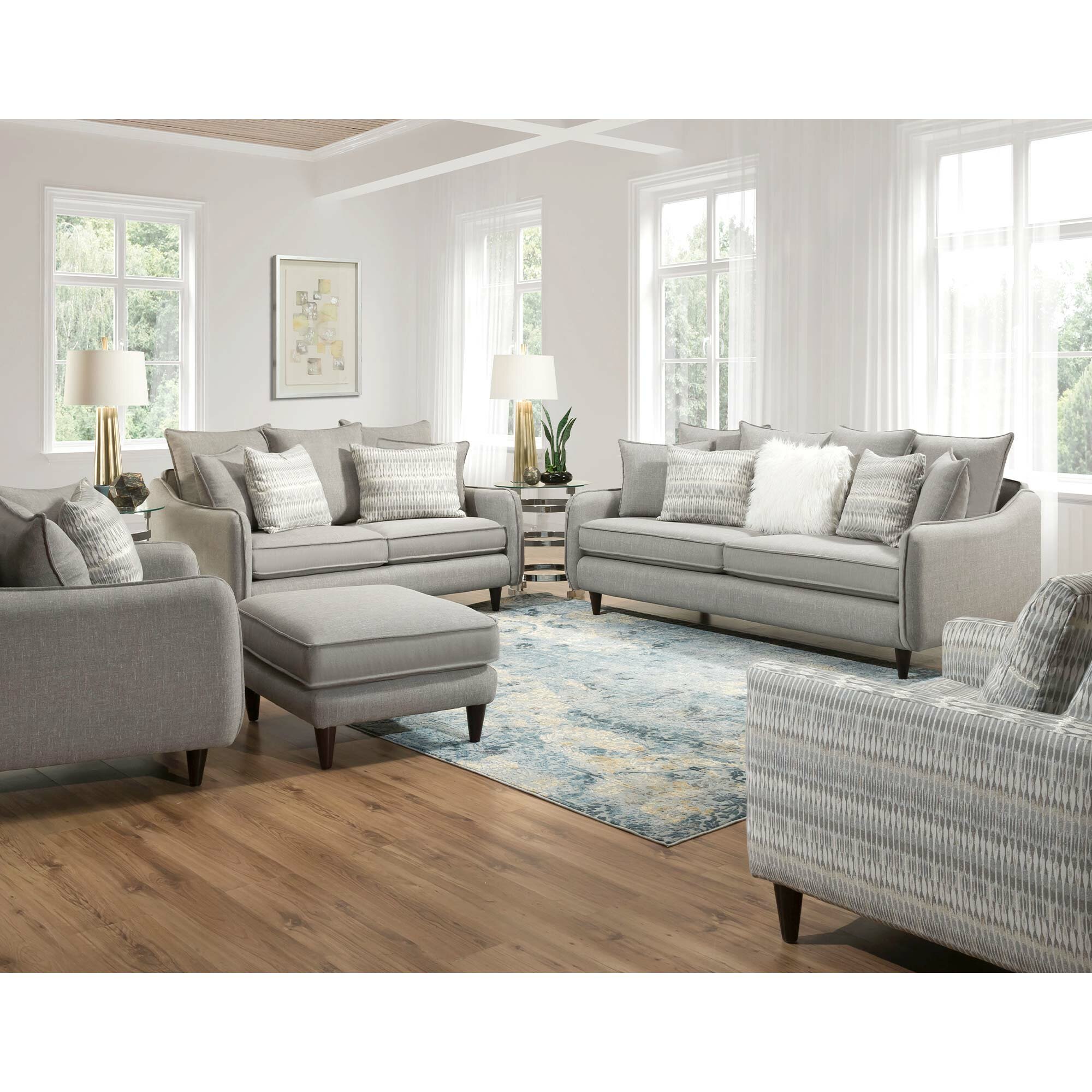 Bungalow Rose Moshier Configurable 4 Piece Living Room Set Reviews Wayfair