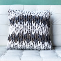 white knit throw pillow