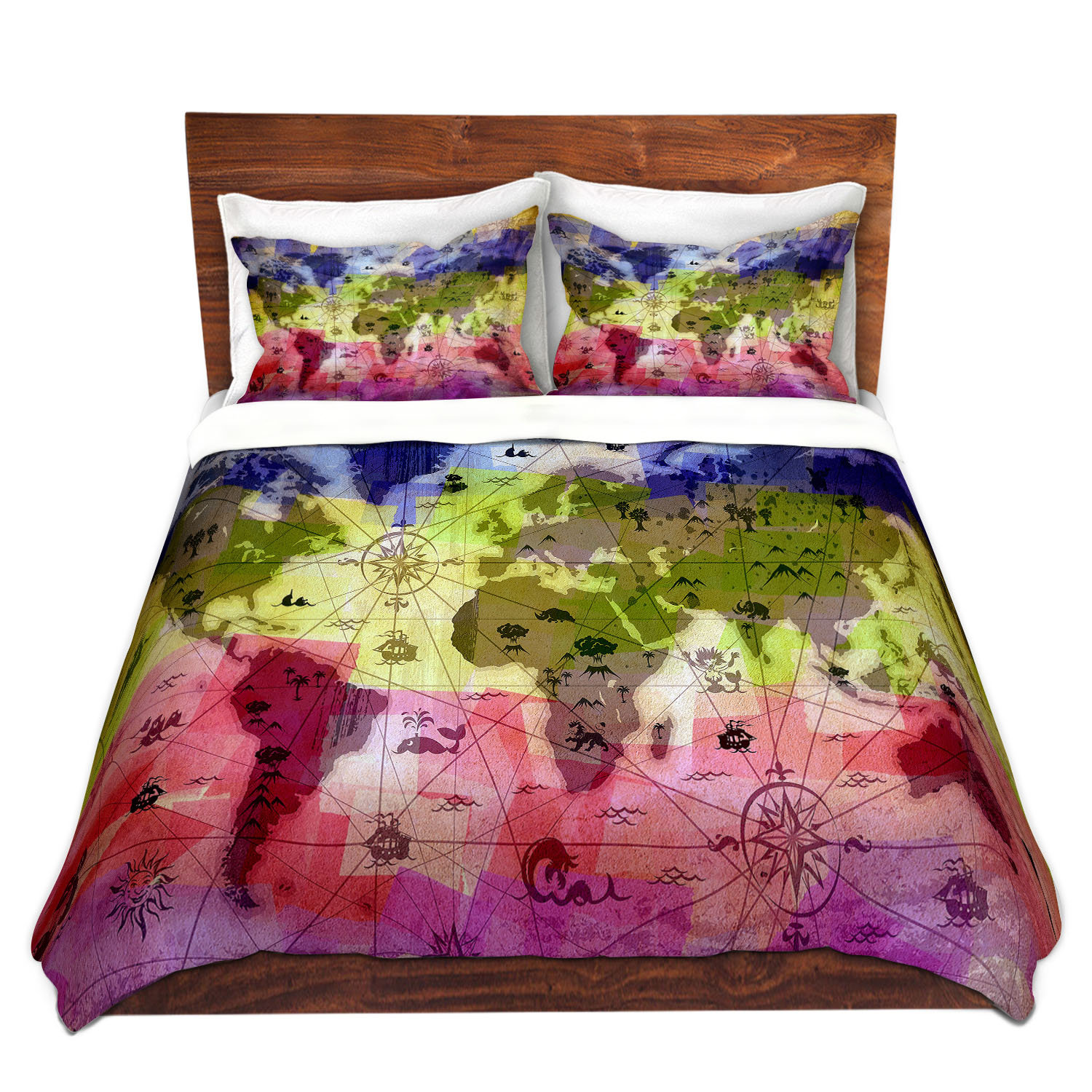 dianochedesigns whimsical world map vi duvet set wayfair