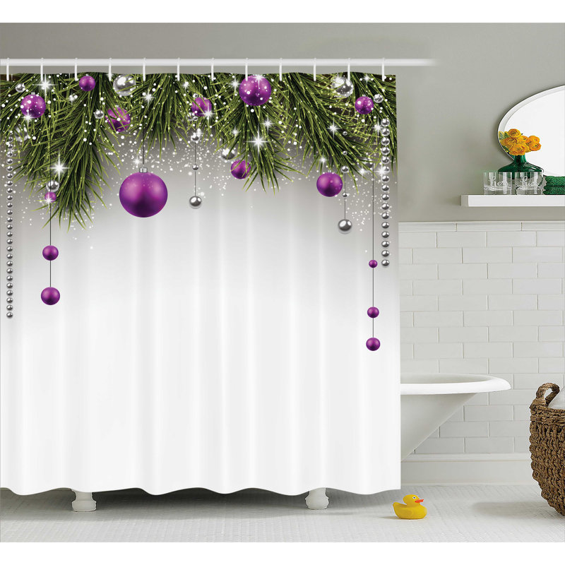 The Holiday Aisle Aleesha Christmas Tree Decorations Shower Curtain Hooks Reviews Wayfair