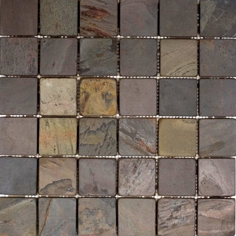 Epoch 2 X Slate Mosaic Tile In Indian Rain Reviews Wayfair 2 X Slate Mosaic Tile In Indian Rain