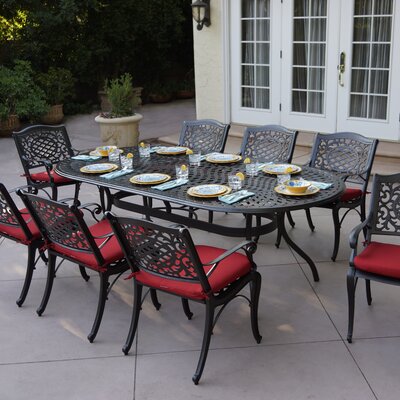 Astoria Grand Appleby 9 Piece Dining Set with Cushions