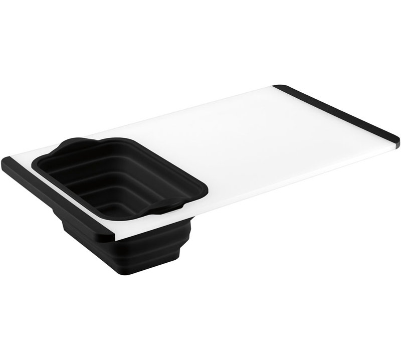black plastic colander