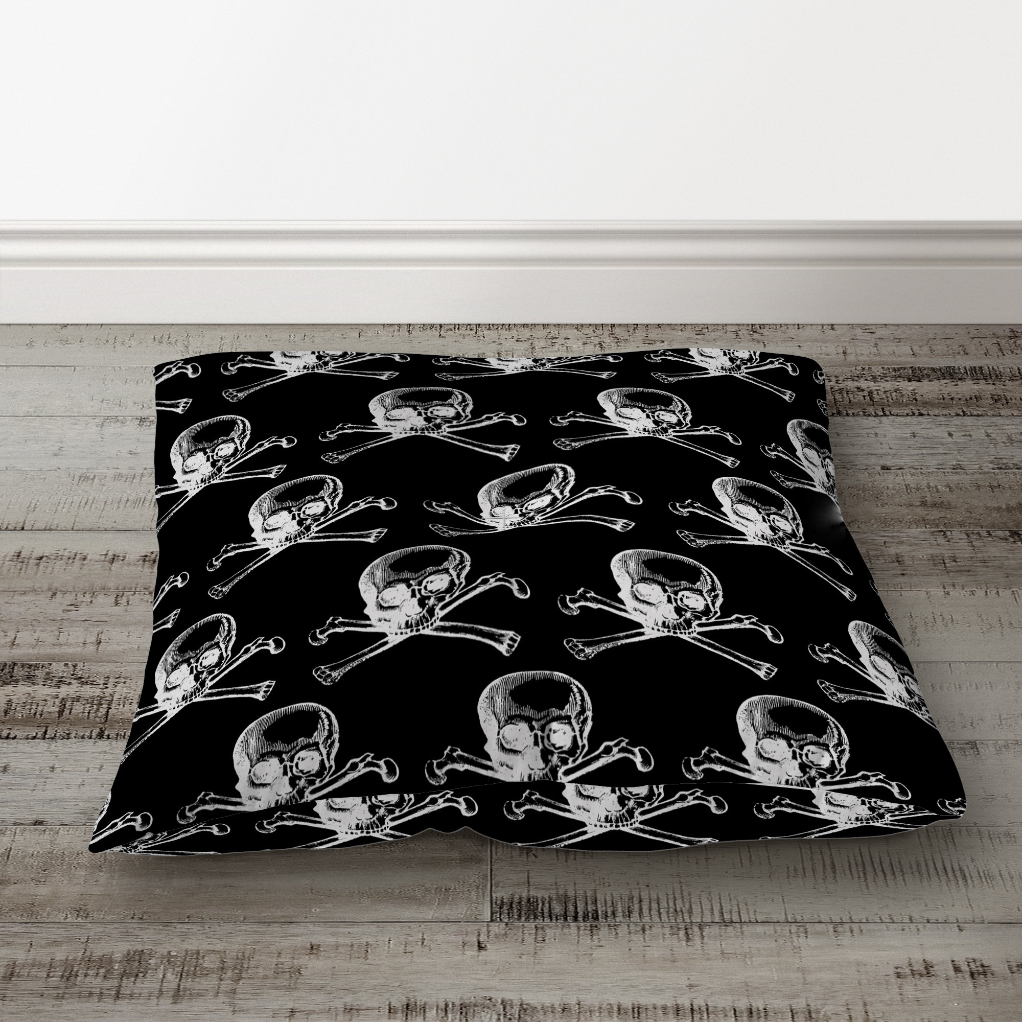 The Holiday Aisle Whittemore Skull And Crossbones Floor Pillow
