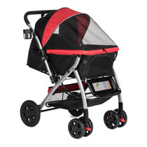 red dog stroller