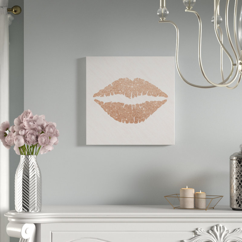 Mercer41 Rose Gold Kiss Oil Painting Print On Wrapped Canvas