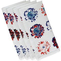 Coral Floral Print Napkin 19 x 19 E by design Spring Floral 1
