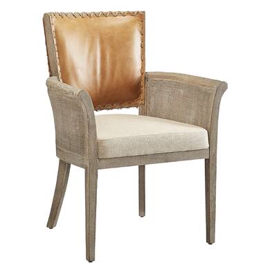 cream and wood armchair