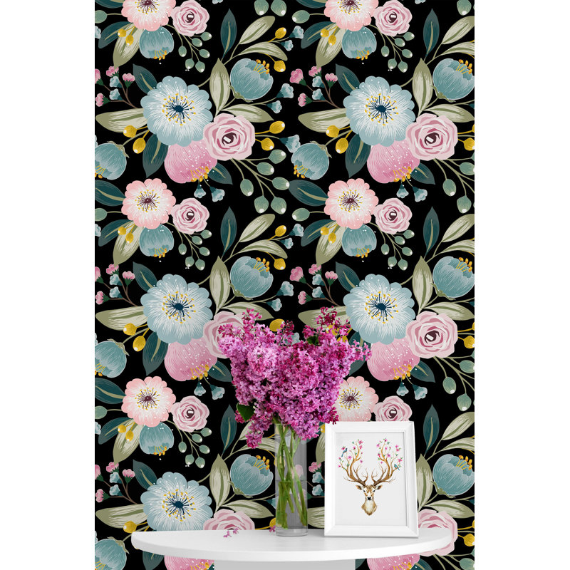 Winston Porter Carshalt Pastel Flowers 50 L X 25 W Peel And
