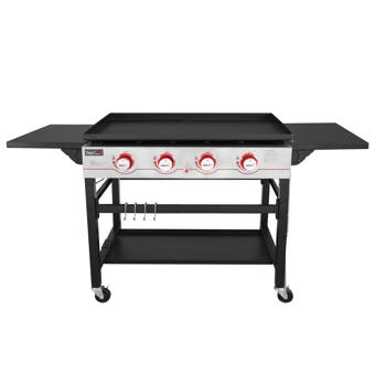 Royal Gourmet 4 Burner Flat Top Propane Gas Grill With Side Shelves Reviews Wayfair