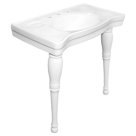 Ceramic Console Sink with Turned Legs #consolesink #farmhousesink #bathroomdesign