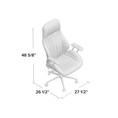 Albaugh Ergonomic Office Chair, High Back Swivel Rolling Executive Chair, Mid-Century Faux Lether with Lumbar Support, Large Computer Desk Task Chair with Suede Fabric for Home