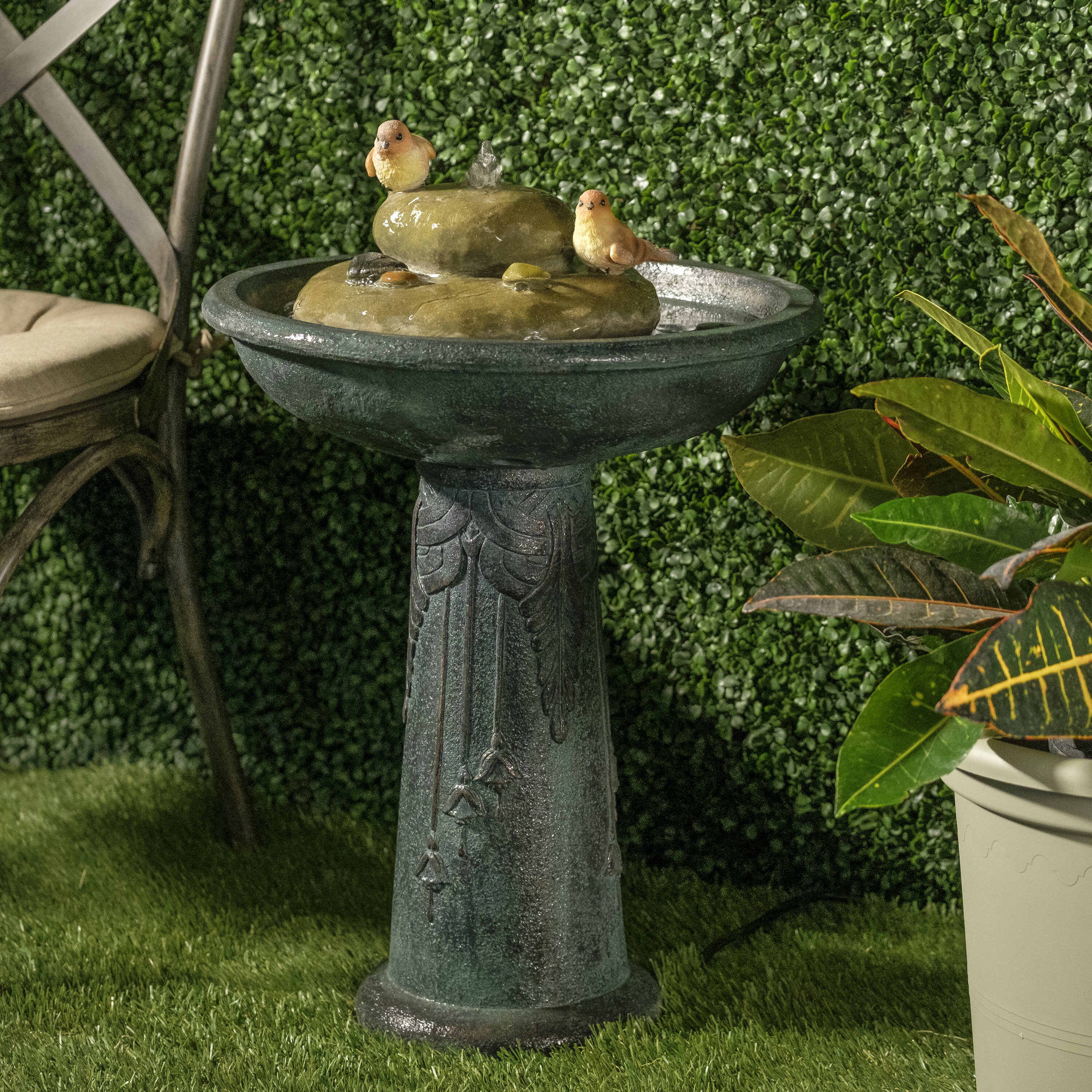 how to install a bird bath