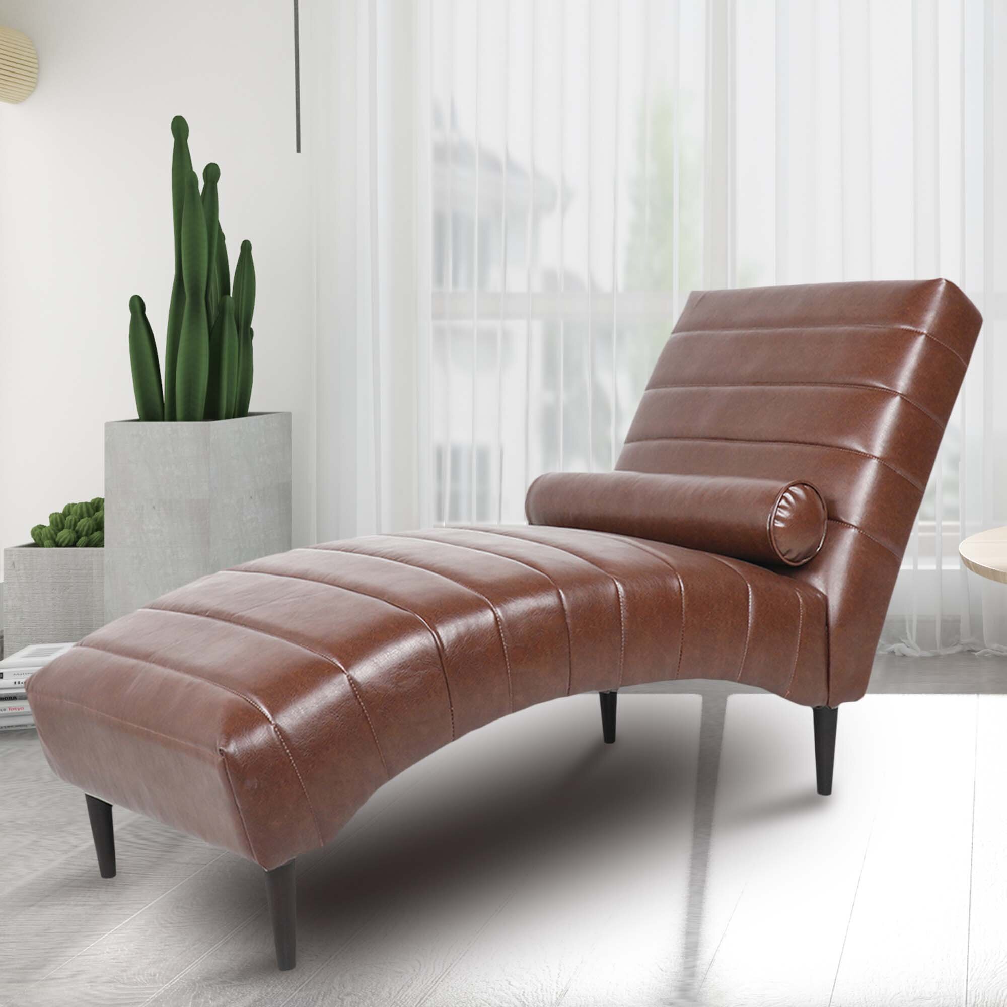 wayfair leather chaise lounge