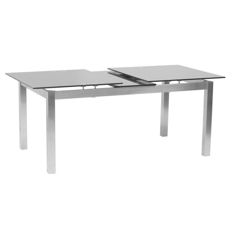 Orren Ellis Wafford Tempered Glass Top Extendable Dining Table Wayfair