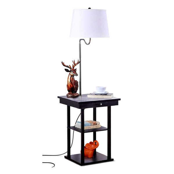 Brightech Madison Nightstand Side Table With Built In Lamp And Usb Port Black Wayfair With a wooden build, it will give your room aesthetic allure by including a touch of organic beauty.