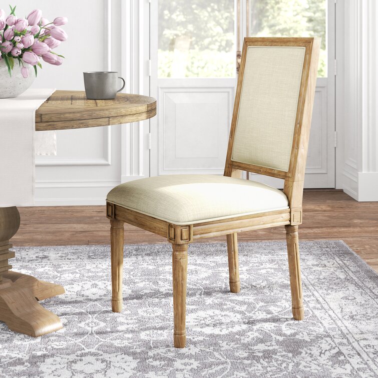 neutral upholstered dining chairs