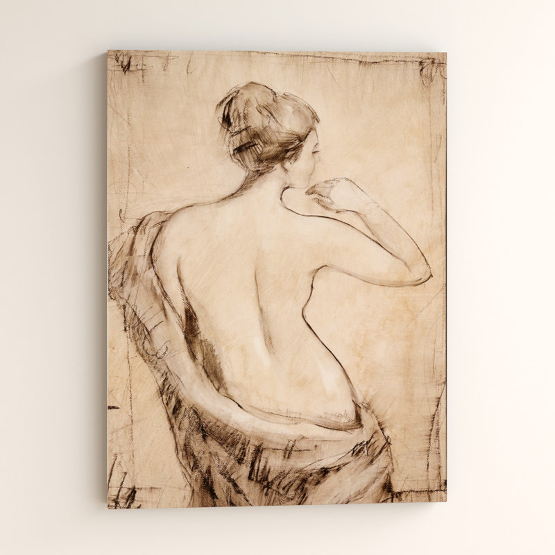 Ebern Designs Neutral Nude Study Ii Wrapped Canvas Drawing