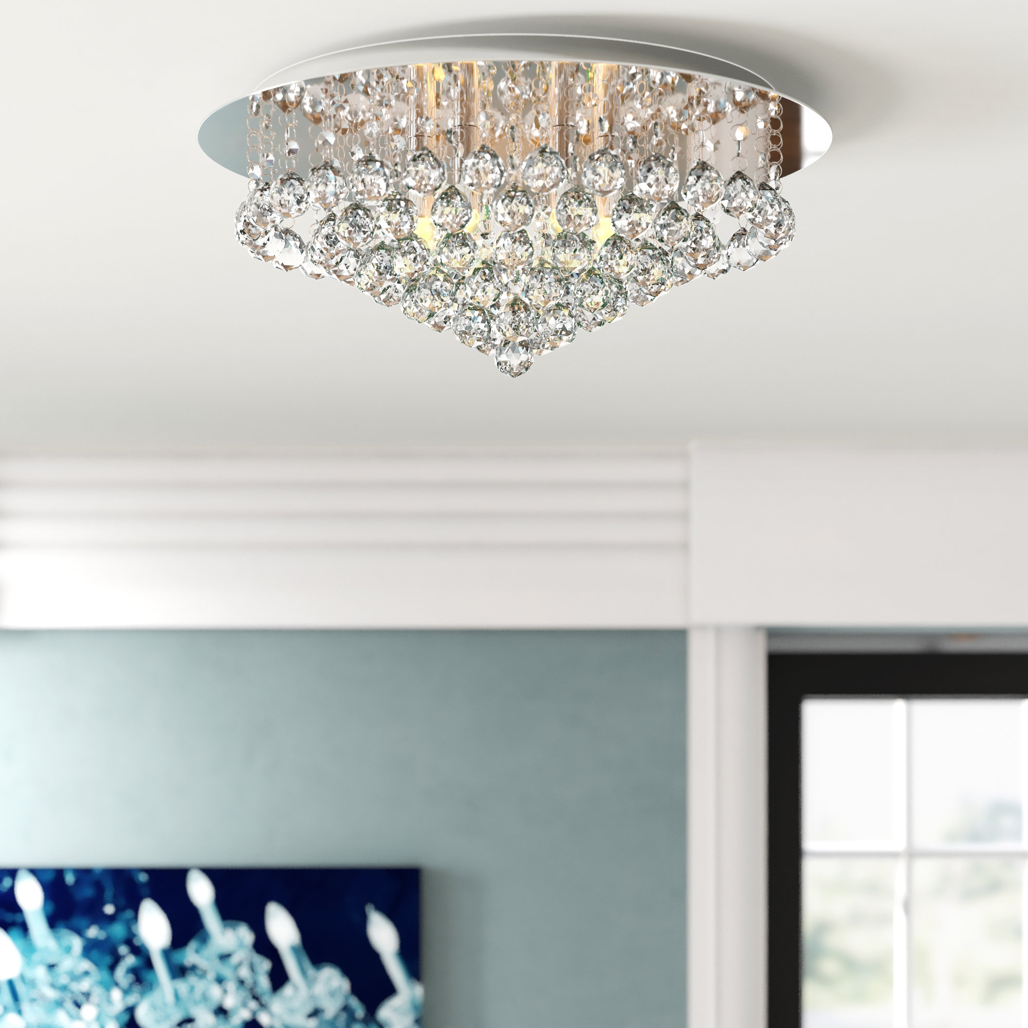 Crystal Ceiling Light,Modern Chandeliers with Crystal Droplets,Chrome Finish,Elegant Flush Mount Ceiling Lighting for Bedroom, Living Room, Bathroom, Crystal Ceiling Light,Modern Chandeliers with Crystal Droplets,Chrome Finish,Elegant Flush Mount Ceiling Lighting for Bedroom, Living Room, Bathroom,